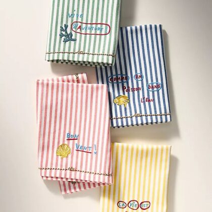 ชุดผ้าเช็ดหน้า Cotton Stripe 3 สี พร้อมกล่อง