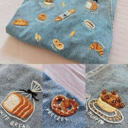 ผ้าปักขนมเบเกอรี่ลายหวาน