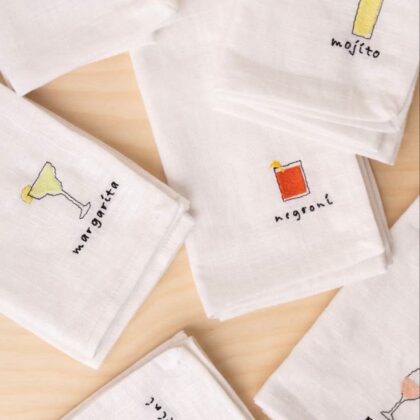 ผ้าเช็ดหน้าคำศัพท์พร้อมภาพลายมินิมอล