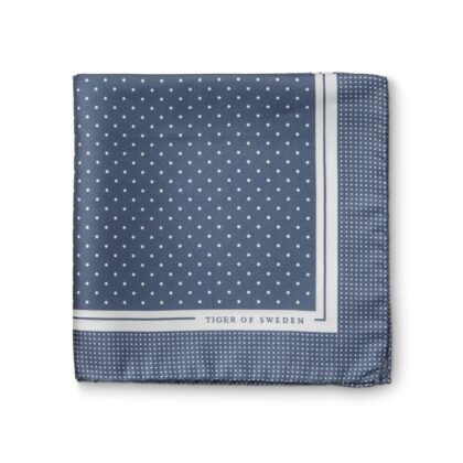 ผ้าฝ้ายลายจุดขาวขอบสีกรม