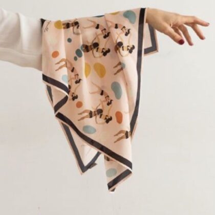 ผ้าคลุมไหล่ผืนใหญ่ ลาย Botanical Earth Tone